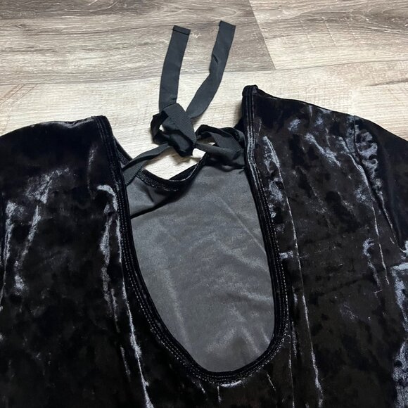 Z Supply Short Sleeve Scoop Neck Dress Mini Velvet Black NWT Women’s Size M - Picture 5 of 8